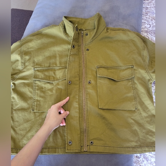 a.n.a military inspired oversized cropped jacket size XL - Picture 3 of 7
